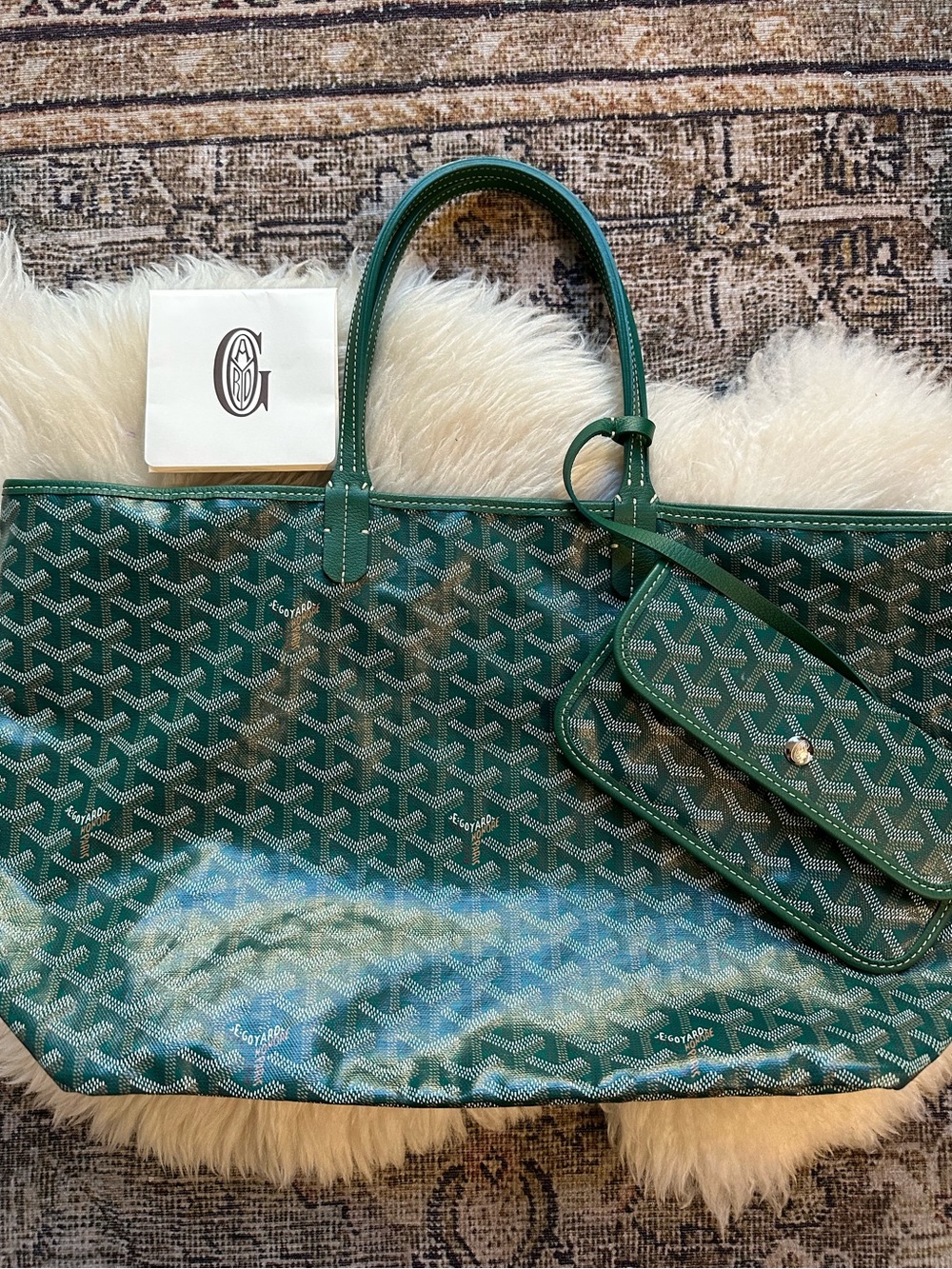 Goyard Green Large St. Louis Tote Bag Goyardine - Picture 2 of 12
